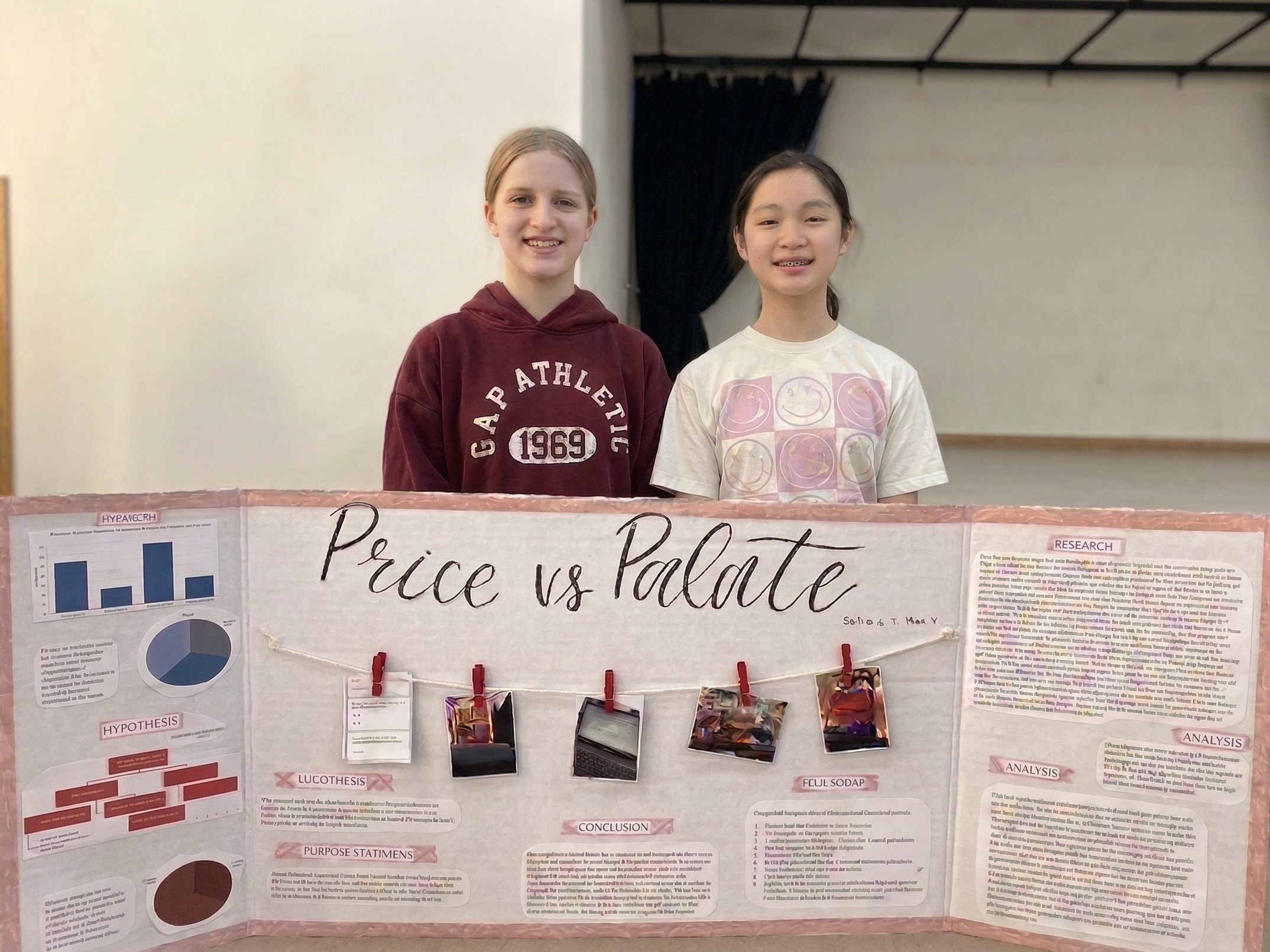 Students are showing their designs.